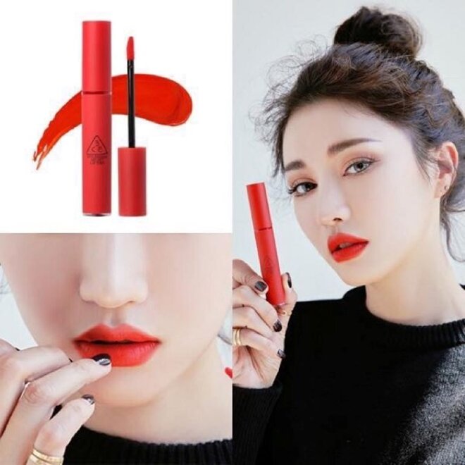 Son môi màu đỏ cam 3CE Velvet Lip Tint màu Childlike