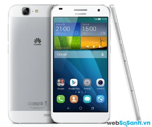 Điện thoại Huawei Ascend G7 nhìn bắt mắt với thiết kế giả nguyên khối