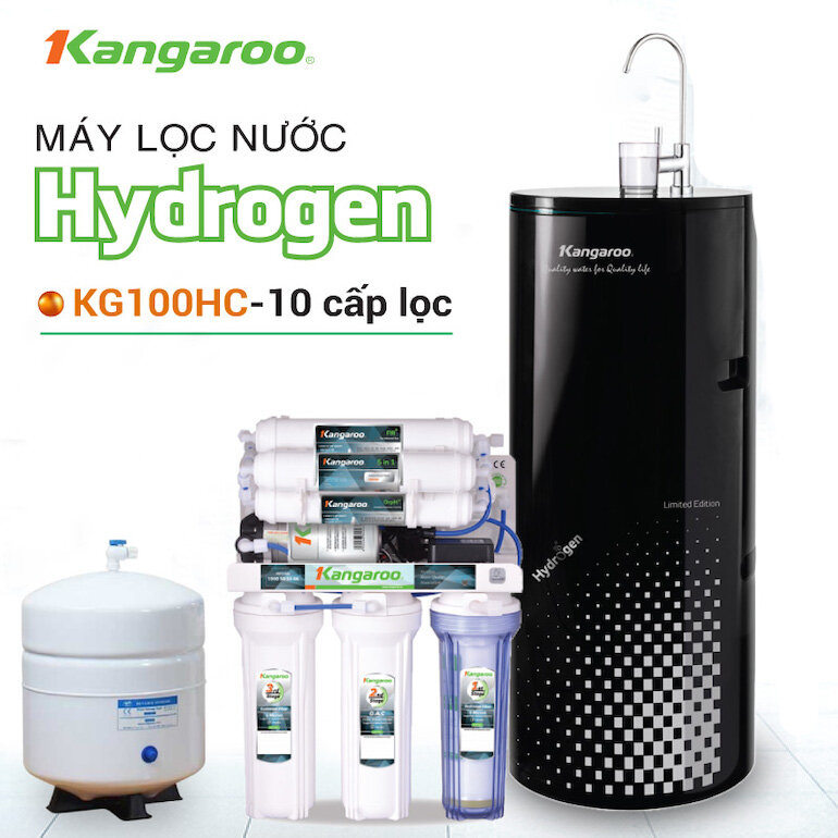 Máy lọc nước Kangaroo Hydrogen KG100HC có công suất lọc nước mạnh và bình chứa nước lớn