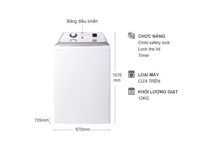 Máy giặt Electrolux cửa trên 