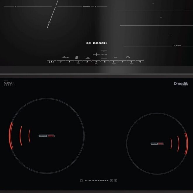 Sự giống và khác nhau của bếp từ Bosch PXJ651FC1E và D'mestik ES899 DKI