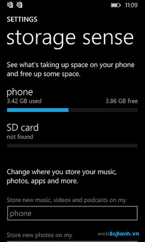 Bộ nhớ trong của Lumia 532 là khá hạn chế