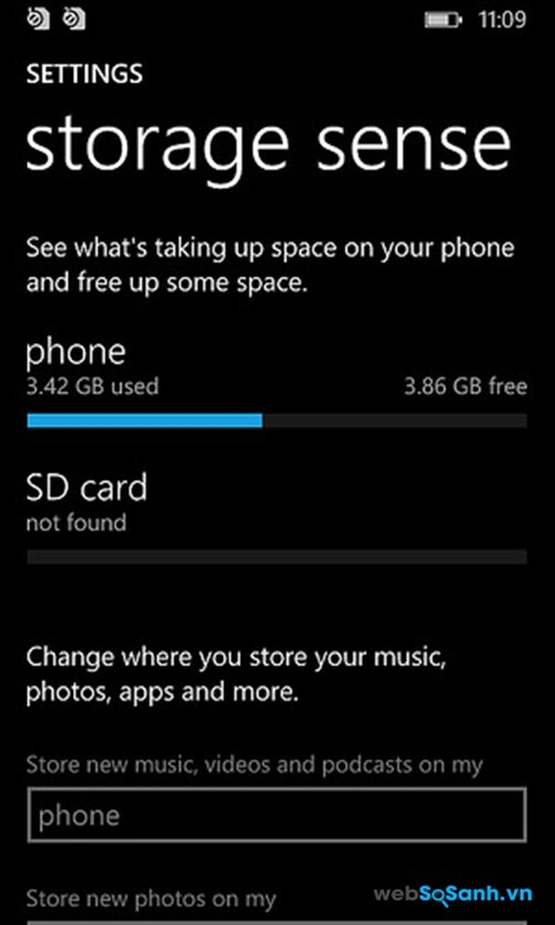 Bộ nhớ trong của Lumia 532 là khá hạn chế