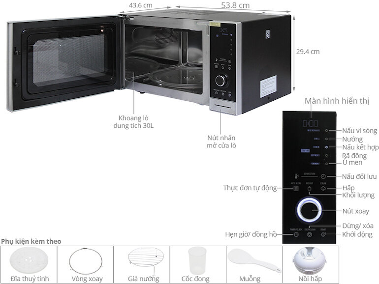 Dễ dàng nấu nướng đa dạng món ăn với lò vi sóng Electrolux Impreso 30L EMS3085X