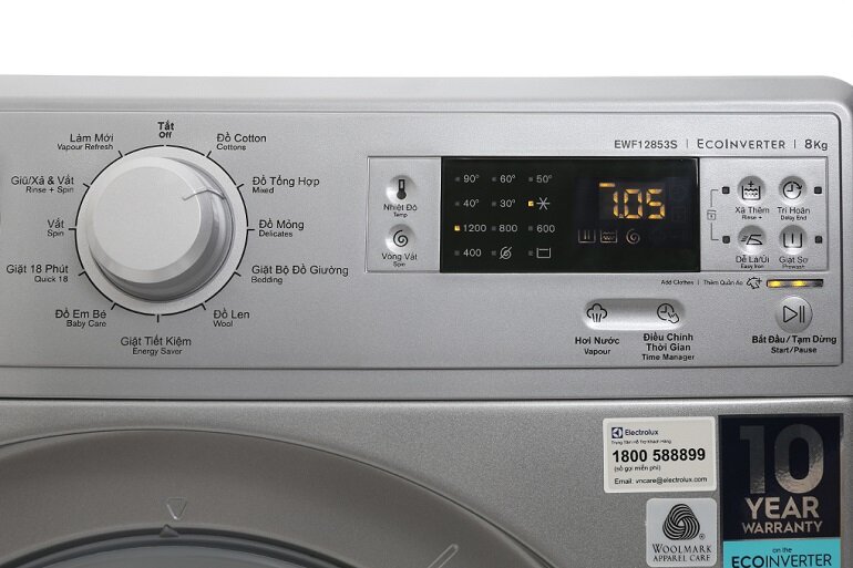 máy giặt Electrolux Inverter 8 kg EWF12853S