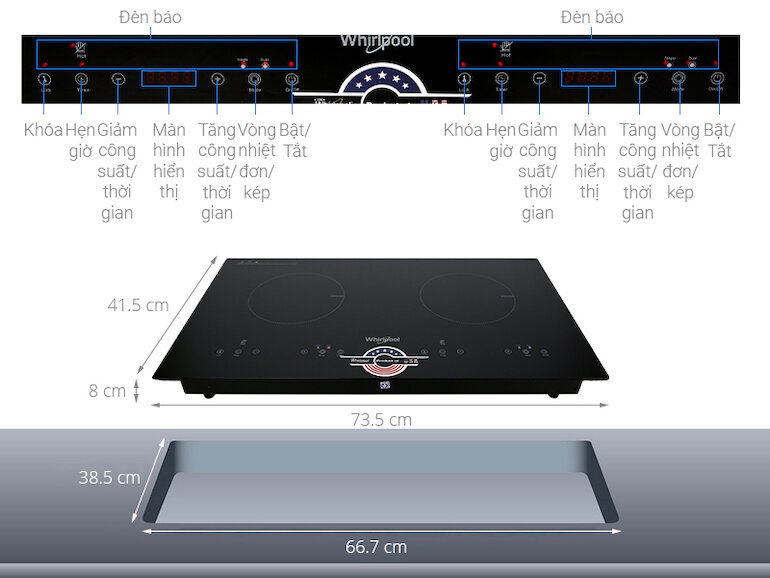 Bếp hồng ngoại đôi âm Whirlpool ACT752/BLV