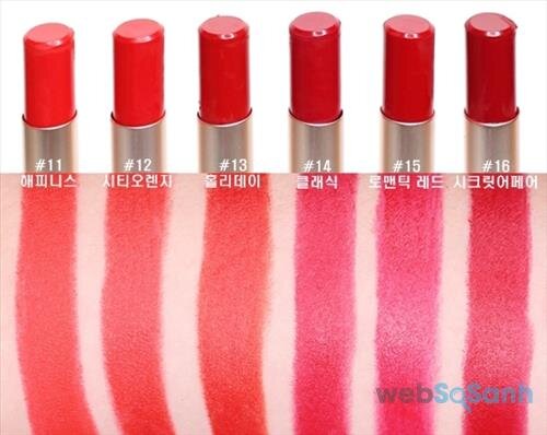 Mamonde - True Color Lipstick - bộ sưu tập mới có 20 màu nhưng có một số màu là tone đỏ cực hot