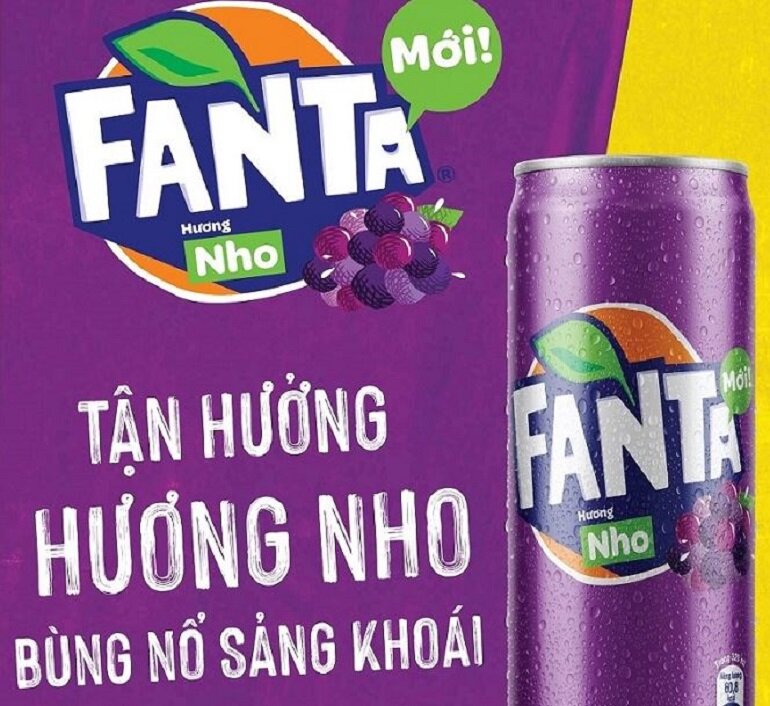 Fanta hương nho - Giá tham khảo: 9.000 vnd/ lon 320ml 