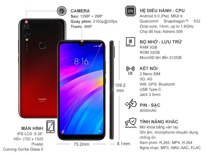 Redmi 7 là sự kết hợp độc đáo giữa thiết kế bắt mắt, dung lượng pin lớn, camera sắc nét và giá thành hấp dẫn