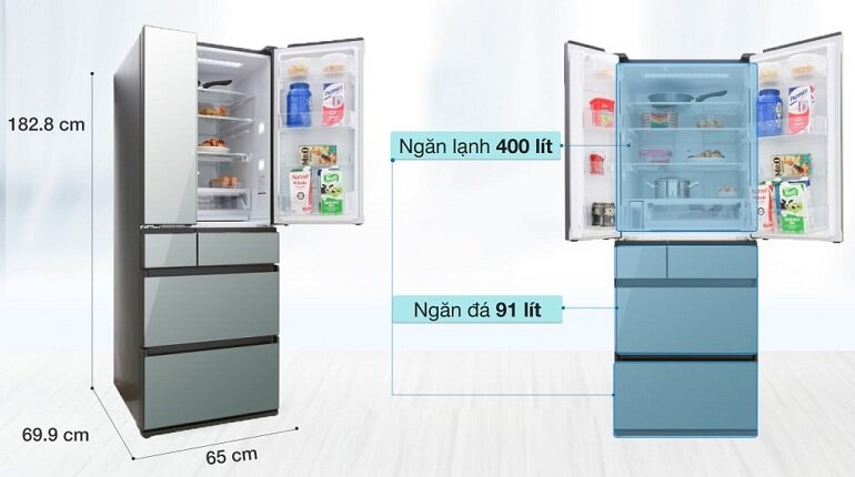 Tủ lạnh Panasonic NR F503GT-X2 với ngăn tủ rộng rãi