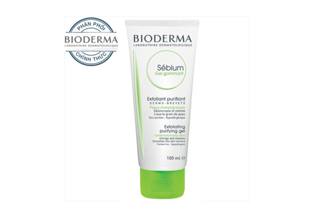 gel tẩy da chết bioderma sebium gel