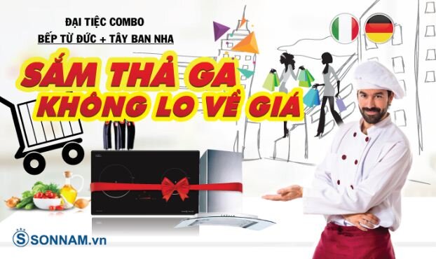 Chương trình combo 1: Đại tiệc combo Bếp từ Đức + Tây Ban Nha - Sắm thả ga không lo về giá với 13 lựa chọn