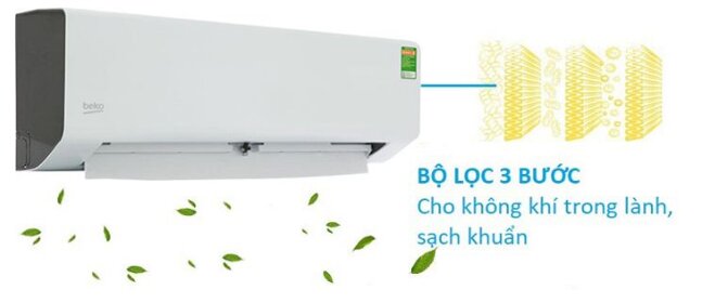 bộ lọc 3 bước bao gồm: bộ lọc diệt khuẩn Ion bạc, bộ lọc khử mùi Carbon và bộ lọc bụi siêu mịn HD sẽ giúp lọc sạch vi khuẩn, bụi bẩn gây hại trong không khí, mang lại cho bạn bầu không gian trong lành, sạch khuẩn. 