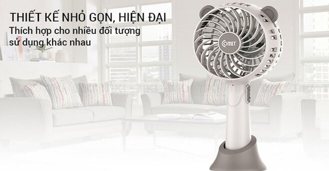 Quạt sạc cầm tay Comet CRF0804