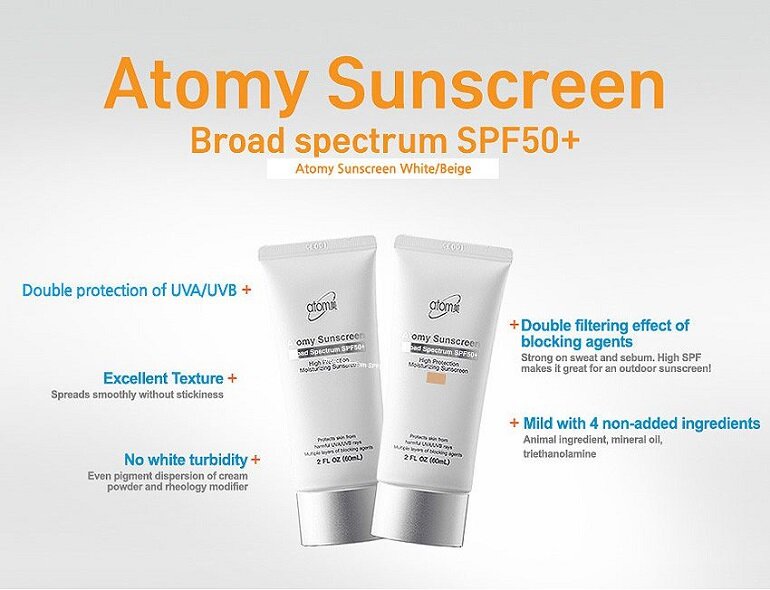 Kem chống nắng Atomy SunScreen dùng có tốt không?
