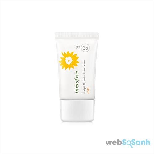 kem chống nắng cho da khô innisfree daily UV protection Cream mild