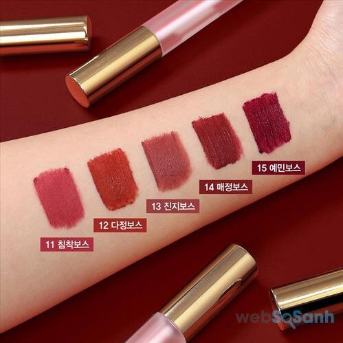  Son kem lì Bbia Last Velvet Lip Tint với vỏ ngoài đơn giản, tinh tế, bảng màu dễ đánh và cực hợp với tone da châu Á