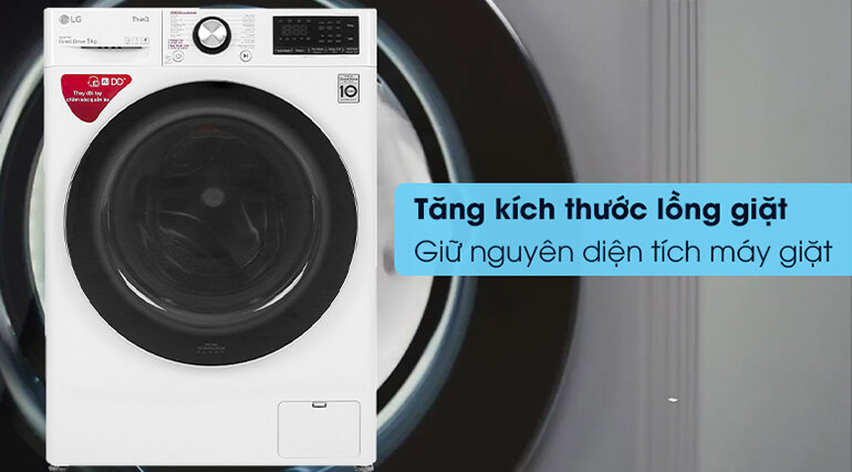 Tăng kích thước lồng giặt mà giữ nguyên diện tích máy giặt