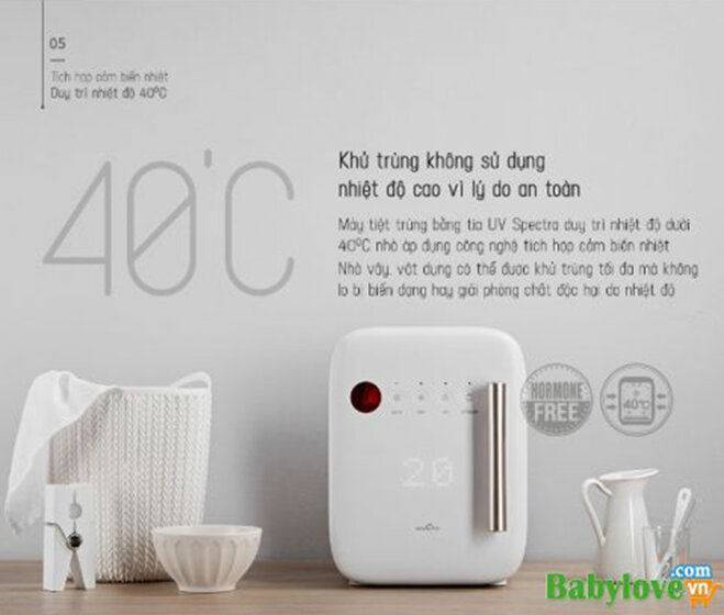 Máy tiệt trùng bình sữa có sấy khô bằng tia UV Spectra