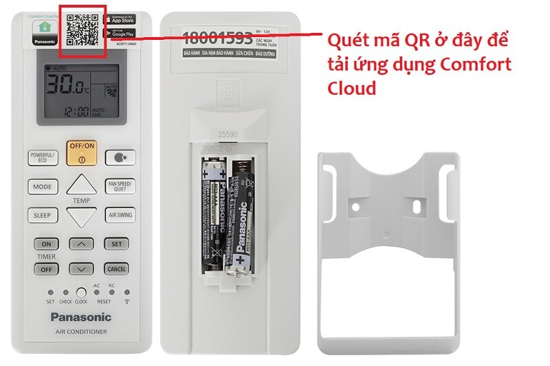 mã qr code trên điều khiển điều hòa panasonic