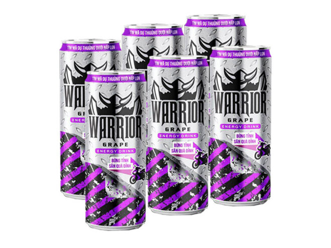 Nước tăng lực Warrior - Giá tham khảo: 6.500 - 9.000 vnđ/chai 330ml hoặc lon 325ml và 206.000 - 216.000 vnđ/thùng 24 chai/lon