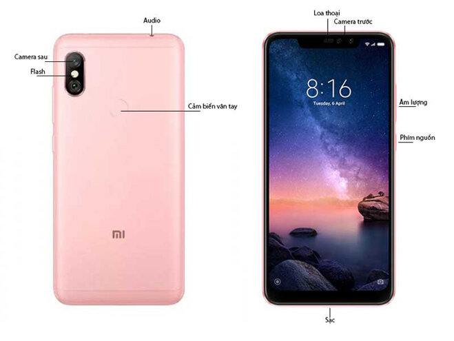 Xiaomi Redmi Note 6 Pro thiết kế sang trọng, đẹp mắt