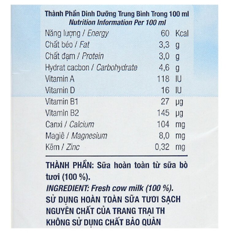 Giải đáp câu hỏi thường gặp về sữa TH True Milk không đường