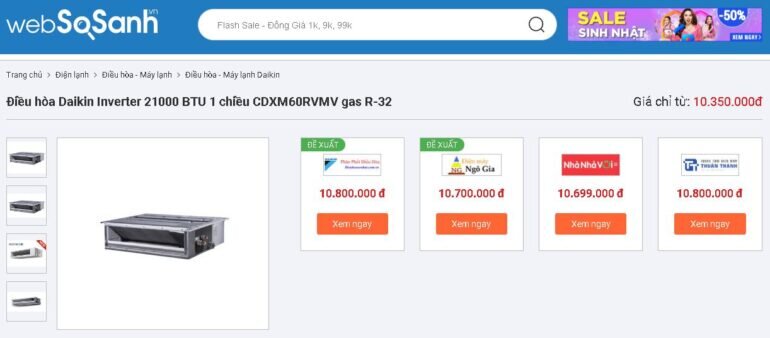 Điều hòa 21000BTU Daikin CDXM60RVMV