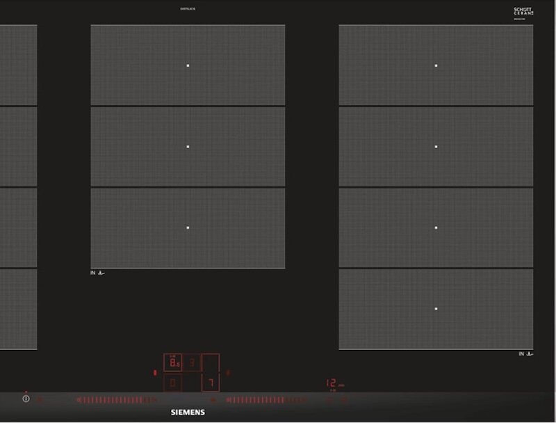 Siemens EX975LXC1E: Bếp từ 5 vùng nấu linh hoạt, công suất mạnh mẽ