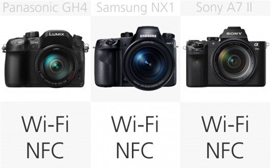 High-end mirrorless camera wireless comparison (row 2)