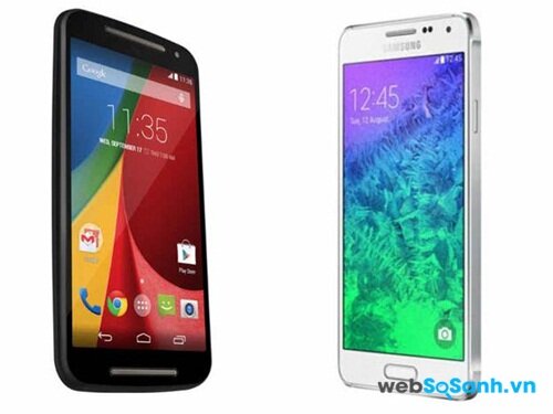 Màn hình của Moto G 2014 và Galaxy A5 có kích thước và thông số tương đương nhau