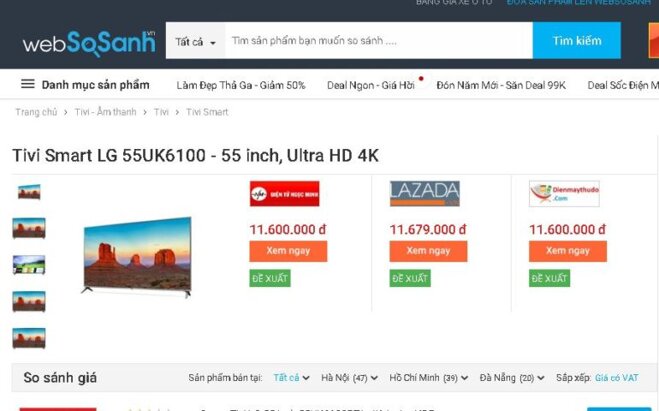 Smart Tivi LG 4K 55 inch 55UK6100PTA