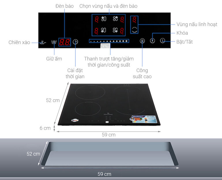 Tính năng của bếp từ ba Bluestone