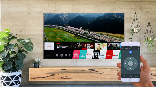 Khi kết nối, tivi cho phép điều khiển thông qua ứng dụng Android TV