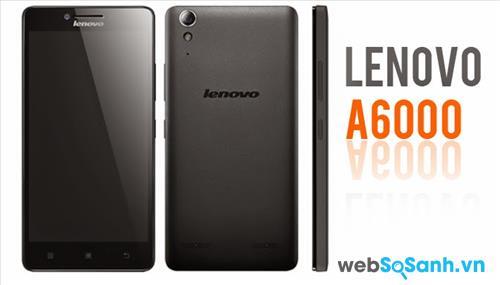 Smartphone Lenovo A6000 có thiết kế khá đơn giản với kiểu bo tròn bốn góc và mặt lưng vát