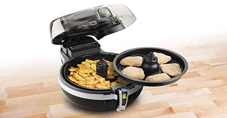 Nồi chiên không dầu Tefal YV9601 2 tầng thiết kế khá độc đáo Nồi chiên không dầu Tefal YV9601 2 tầng