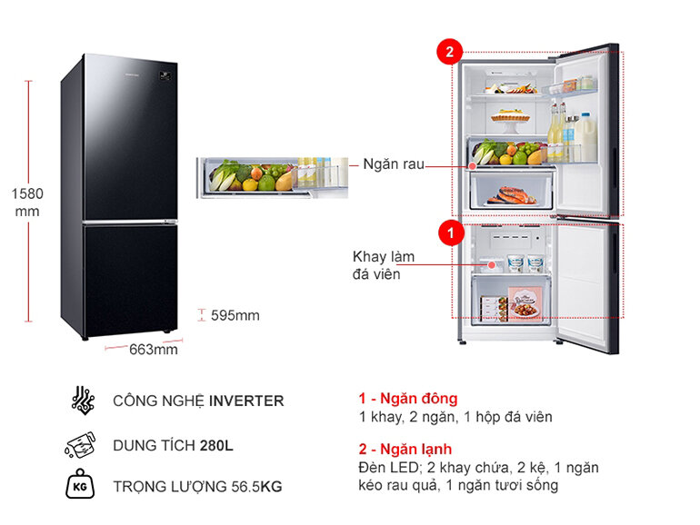 Tủ lạnh Samsung Inverter 280L RB27N4010BU