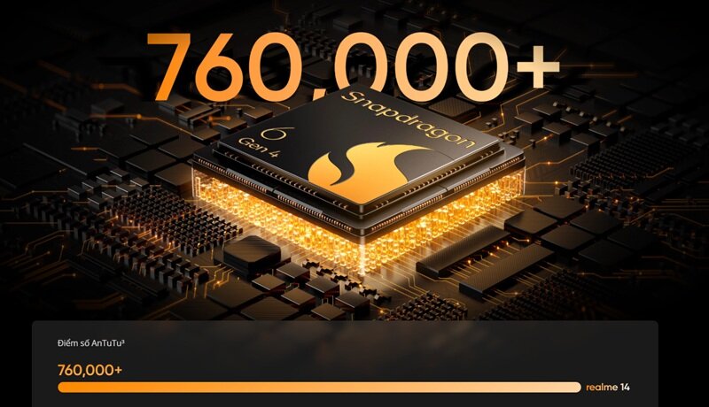 Điện thoại Realme 14 5G quá xịn, hội tụ toàn trang bị