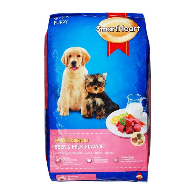 Thức ăn cho chó con Smartheart Puppy Beef & Milk Flavor