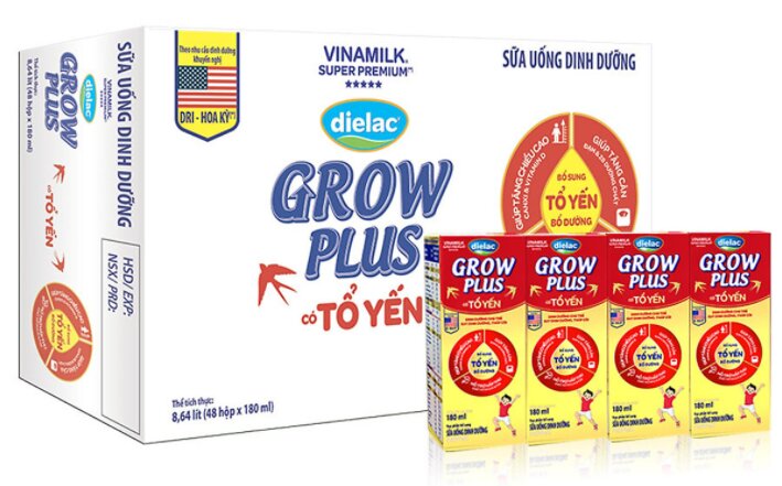 Sữa bột pha sẵn Dielac Grow Plus có tổ yến 180ml