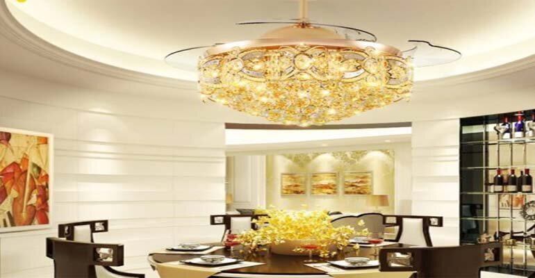 Khung quạt trần đèn được làm từ hợp kim sơn tĩnh điện bền đẹp theo thời gian Quạt trần đèn Nữ Hoàng 1812-R6145