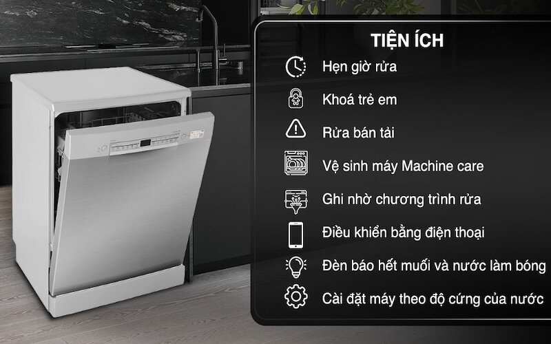 Máy rửa bát Bosch SMS2HAI12E: Sức chứa lớn, rửa siêu sạch, tiết kiệm nước