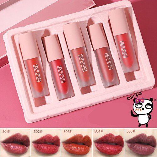 Bảng màu son kem Holdlive Light Matte Lip Glaze Suit