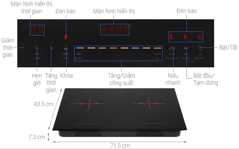 Bếp từ hồng ngoại đôi Hawonkoo CEH-223-IF