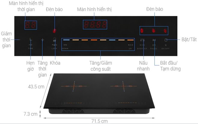 Bếp từ hồng ngoại đôi Hawonkoo CEH-223-IF