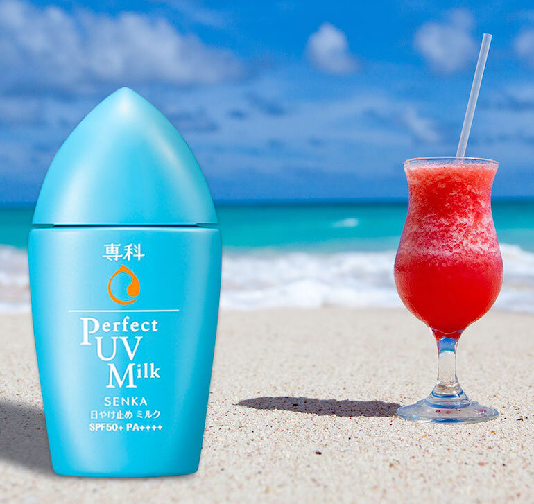 Kem chống nắng đi biển Senka Perfect UV Milk SPF 50+ PA++++