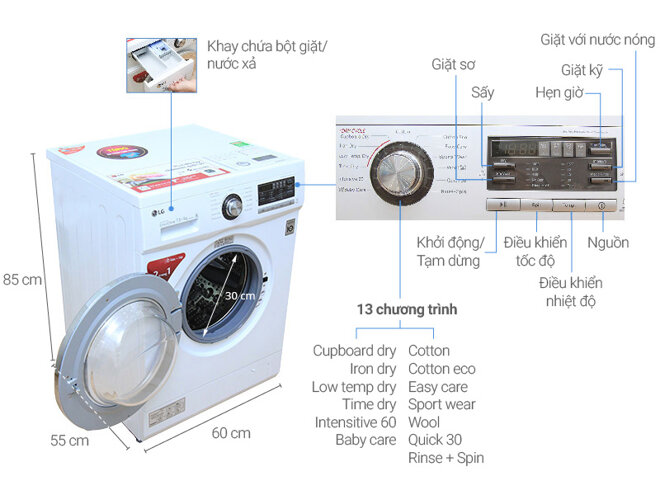 Máy giặt sấy LG WD-18600 có tốt không