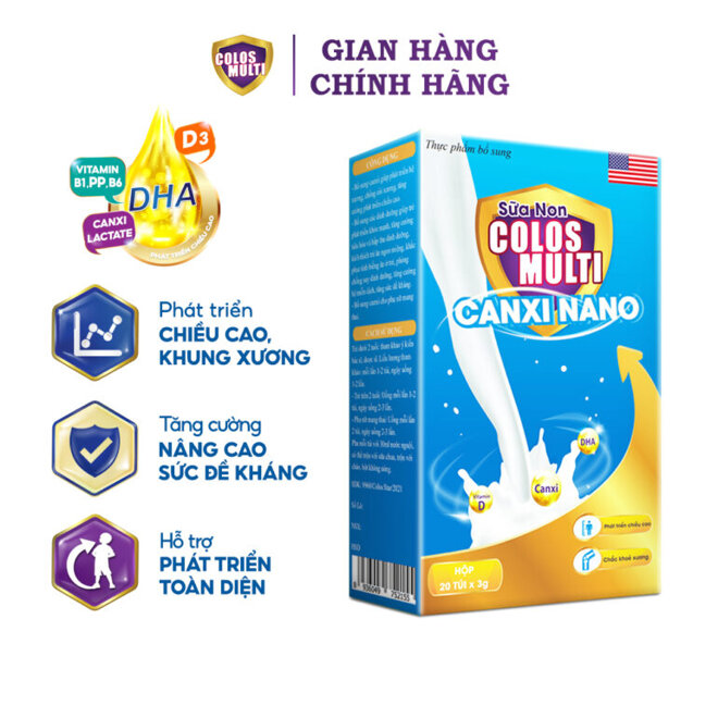 ColosMulti Canxi Nano - hỗ trợ chắc khỏe xương, phát triển chiều cao cho bé