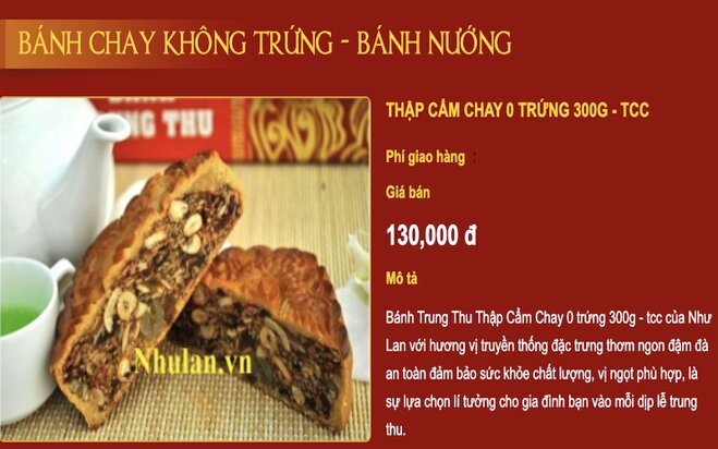 Tìm hiểu đặc điểm nổi bật của bánh Trung thu chay Như Lan