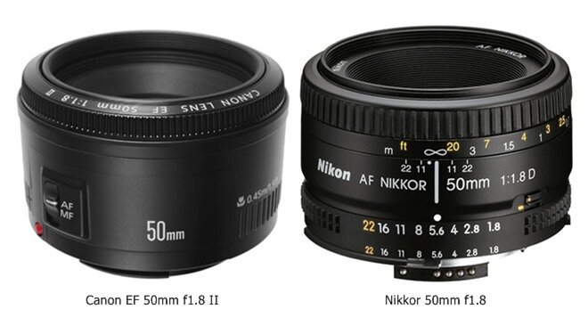 canon EF 50mm f1.8 and nikon AF 50mm f1.8